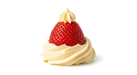 Fresh Strawberry Topped with Creamy Frosting.