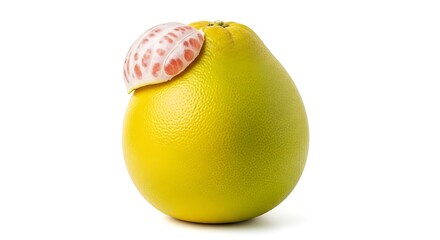 Fresh Yellow Pomelo Fruit with Segmented Interior.