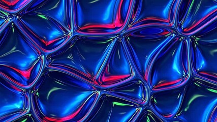 Vibrant abstract metallic liquid surface with glossy blue and pink reflections creating a dynamic futuristic texture background - Powered by Adobe