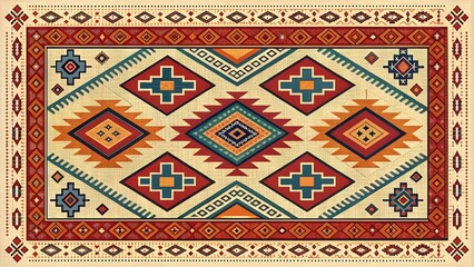 Warm earthy tones in this intricately designed rug create a cozy, inviting space for your home, adding timeless charm and comfort with geometric flair