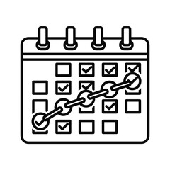 Calendar with checkmarks and progress chain