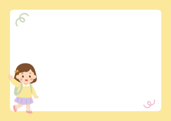 유치원어린이 봄 일러스트배경_사각프레임 일러스트