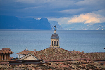 tower of a church in an old town