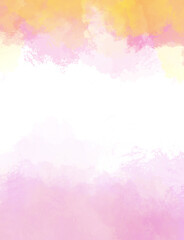  Soft watercolor wash background with pink and yellow hues
