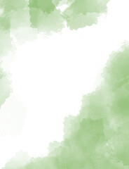 Obraz premium Soft green watercolor wash background with white space