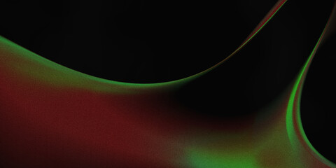  black abstract background with elegant curves in Deep Red and Neon Green (Rim Light). A perfect design with a mysterious, elegant, and moody aura.