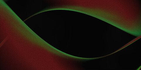 pitch black abstract background with elegant curves in Deep Red and Neon Green (Rim Light). A perfect design with a mysterious, elegant, and moody aura.