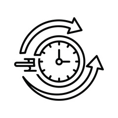 Time Cycle and Speed Outline Icon
