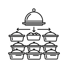 Food distribution from main cloche to individual serving dishes