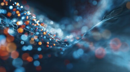 Abstract Technological Background with Interwoven Glowing Lines