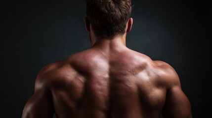 Man's Powerful Shoulders and Upper Back Silhouette