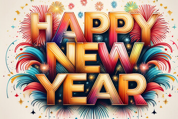 Vibrant New Year Celebration With Colorful Fireworks