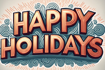 Vibrant Holiday Celebration Text Design With AI