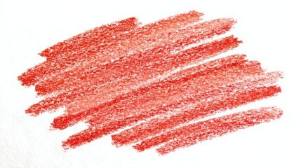Hand drawing red crayon marks on white paper creating a textured abstract background, showing creativity, artistic expression, and children's scribbles
