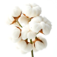 Fluffy cotton bolls isolated on transparent background
