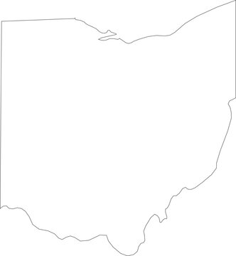 Ohio Map Outline Simple Vector Map Minimalist