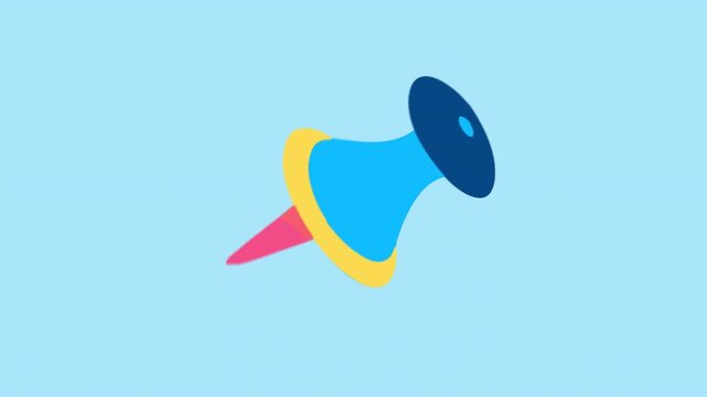 Animated pushpin location marker for maps | 4K Loopable Alpha Channel
