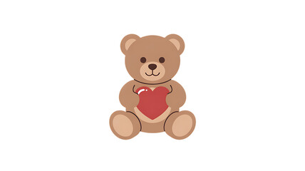 Obraz premium Brown Teddy Bear Holding a Red Heart stuffed animal Transparent Background.