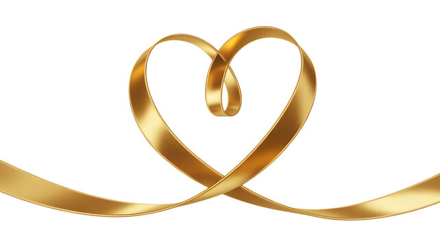 Golden Ribbon Forming a Heart Shape icon valentine Transparent Background Perfect for Valentine’s, love and spiritual themes. High-quality scalable PNGs for T-shirts, stickers, and digital projects.