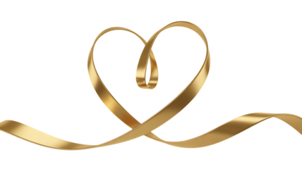 Golden Ribbon Forming a Heart Shape icon valentine Transparent Background Perfect for Valentine’s, love and spiritual themes. High-quality scalable PNGs for T-shirts, stickers, and digital projects.