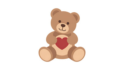 Obraz premium Cute Teddy Bear Holding a Red Heart stuffed animal Transparent Background Perfect for Valentine’s, love and spiritual themes. High-quality scalable PNGs for T-shirts, stickers, and digital projects.