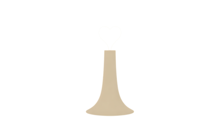 Elegant Heart Flame Candle Holder Transparent Background.