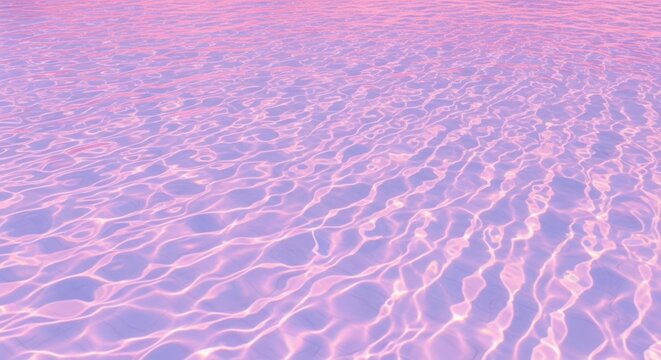 Tranquil pink water ripple reflections under soft sunset light