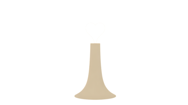 Elegant Heart Flame Candle Holder Transparent Background.