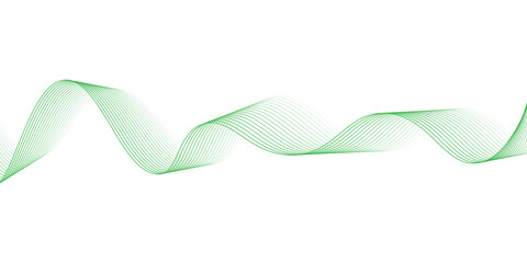 A flowing green wave design on a white background. Smooth, curvy lines in light green tones.