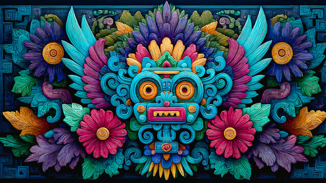 Ornement inca, d&eacute;cor, azt&egrave;que