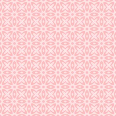 Seamless pink geometric pattern with abstract floral design