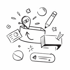 Minimalist Doodle Icon Set – Hand Drawn Line Art