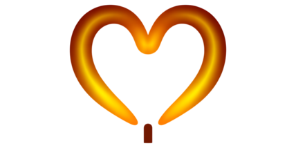Glowing Heart Shaped Hot Air Balloon on Transparent Background.