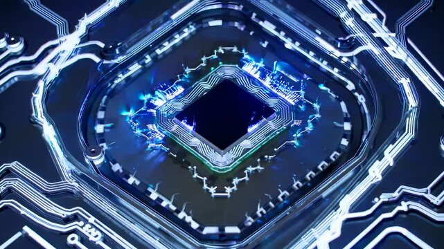 High-energy chip sparks digital activity. Electronic circuit channels flow of energy. Technology drives chip development. Chip technology leads future. Electronic energy powers chip system.