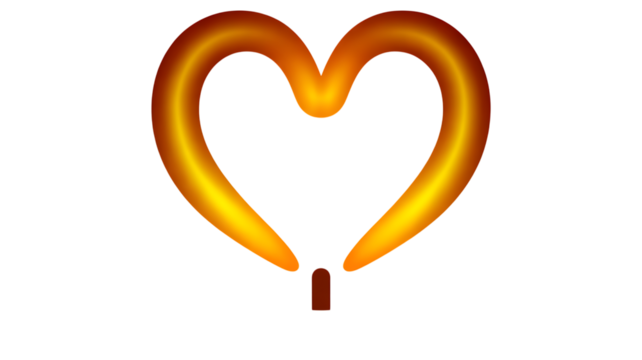 Glowing Heart Shaped Hot Air Balloon on Transparent Background.