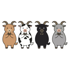 Obraz premium Cute Goat Set