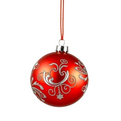 Two red Christmas ornaments isolated on transparent background