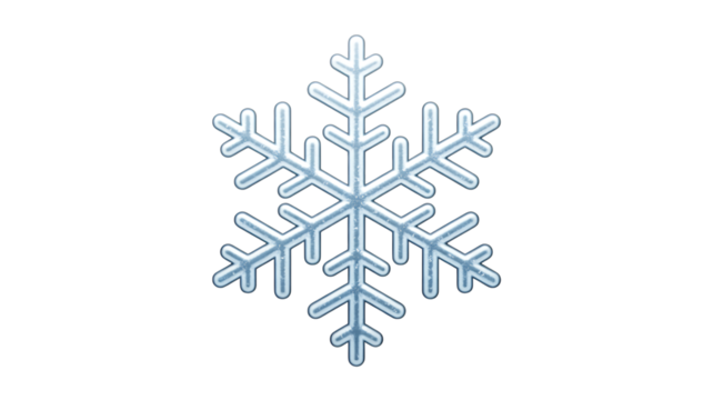 Stylized Snowflake Icon with Glittering Effect winter Transparent Background.