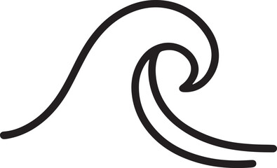 Minimalist One Line Ocean Wave Vector &ndash; Modern Continuous Line Sea Illustration