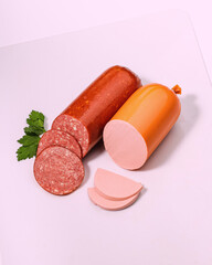 Assortment of Sausages: Salami and Bologna with Fresh Parsley © Юрий Ерохин