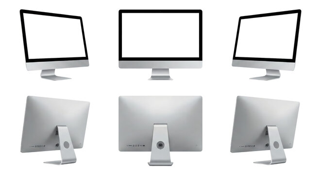 Detailed view of desktop computer monitors showcases design and technology features with a neutral