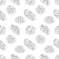 hand drawn donut seamless pattern background