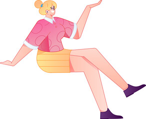 Human figure sitting pose, vector flat gradient illustration from the internet
