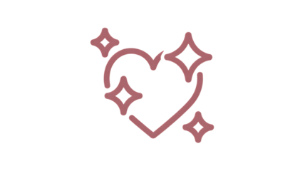 Pink Heart Icon with Sparkles minimalist Transparent Background Perfect for Valentine’s, love and spiritual themes. High-quality scalable PNGs for T-shirts, stickers, and digital projects.