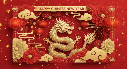 Chinese new year dragon illustration
