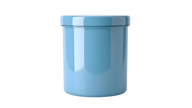 Minimalist Baby Blue Cosmetic Jar Mockup Isolated on Clean White Background