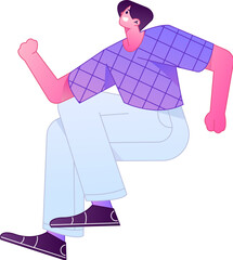 Human figure sitting pose, vector flat gradient illustration from the internet

