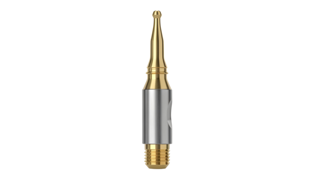 Isolated Gold and Silver Precision Soldering Iron Tip Product Shot on White Background