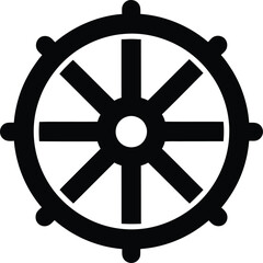 Obraz premium Dharma wheel symbol of buddhism illustration