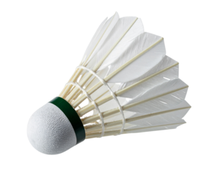 Modern Shuttlecock Macro View With Sporty Accents on Transparent Background.